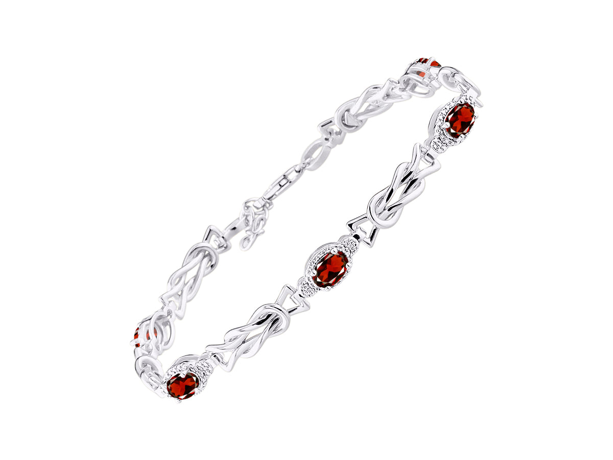 RYLOS Bracelets for Women 925 Sterling Silver Love Knot Tennis Bracelet Gemstone & Diamonds Adjustable to Fit 7"-8" Wrist, 5 - 6X4MM Amethyst Jewelry for Women Friendship Bracelets