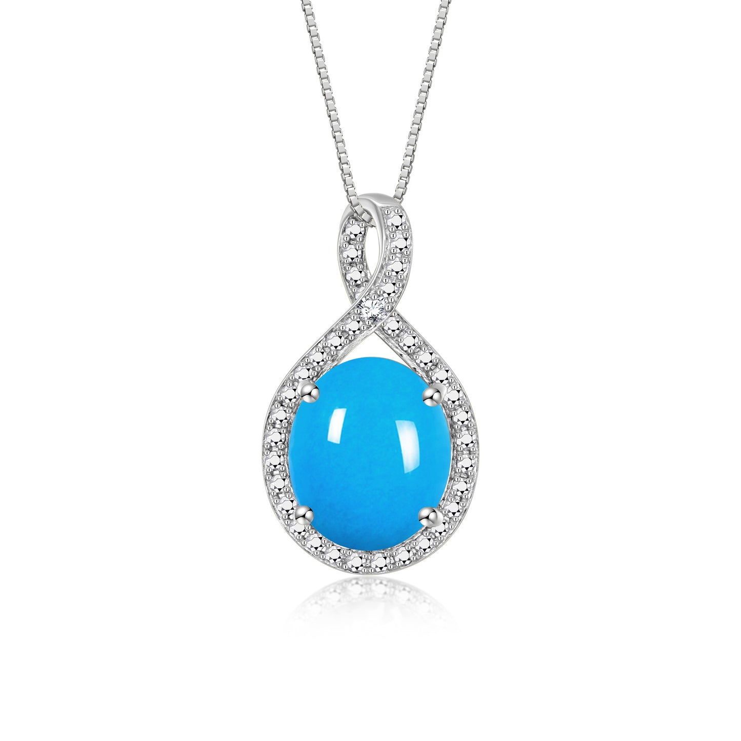 RYLOS Sterling Silver Halo Designer Necklace: Gemstone & Diamond Pendant, 18" Chain, 12X10MM Birthstone, Elegant Women's Jewelry
