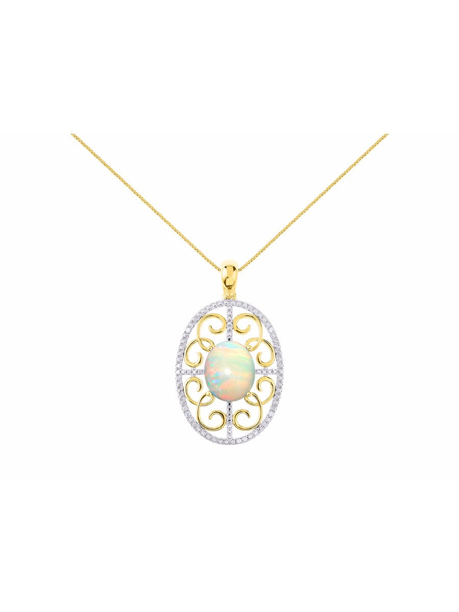 RYLOS 14K Yellow Gold Halo Designer Style Necklace: Gemstone & Diamond Pendant, 18 inch Chain, 12X10MM, Women's Elegant Jewelry