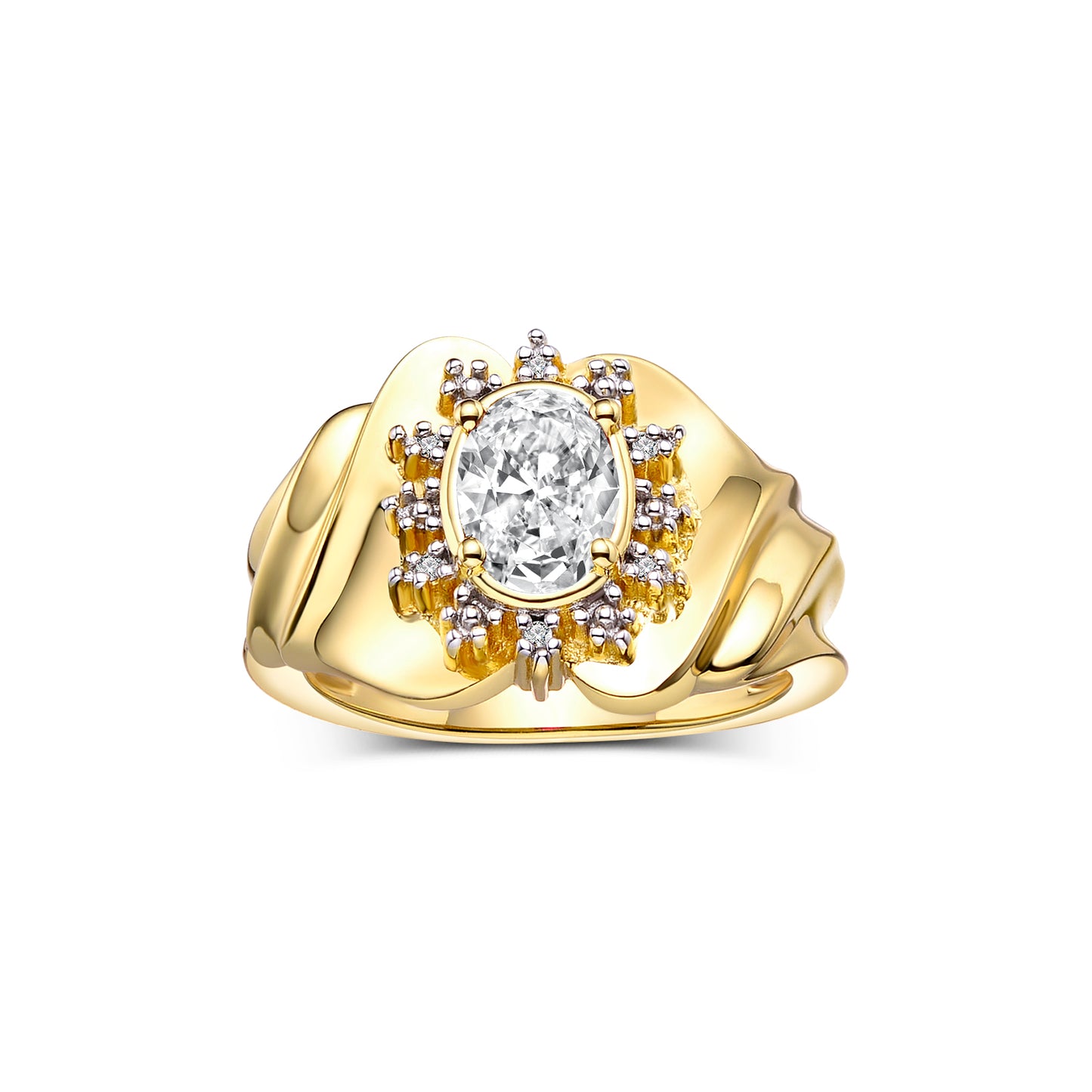 RYLOS 14K Yellow Gold Ring with Oval 7X5MM Gemstone & Sparkling Diamonds – Radiant Birthstone Jewelry for Women – Available in Sizes 5-8
