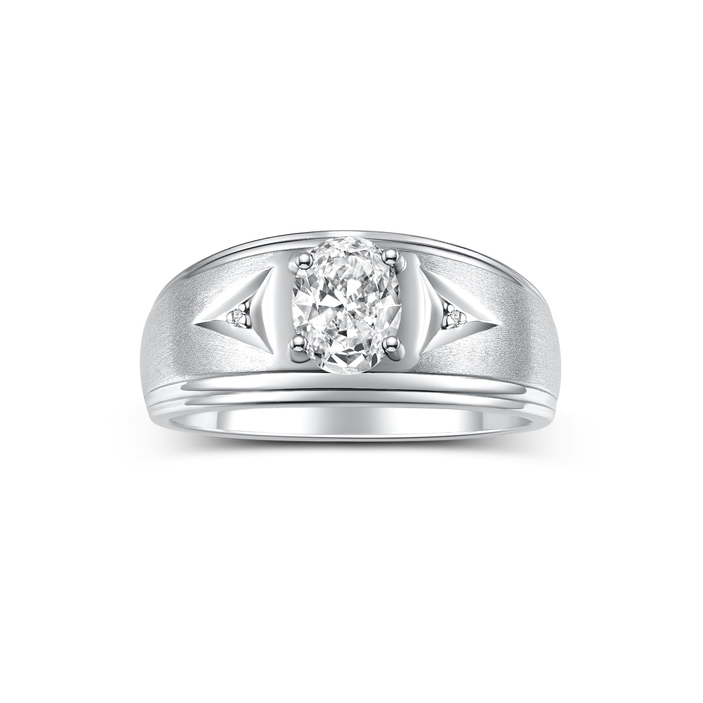 RYLOS Men's Rings Classic Design 8X6MM Oval Gemstone & Sparkling Diamond Ring - Color Stone Birthstone Rings for Men, Sterling Silver Rings in Sizes 8-13. Elevate Your Style with Timeless Elegance!