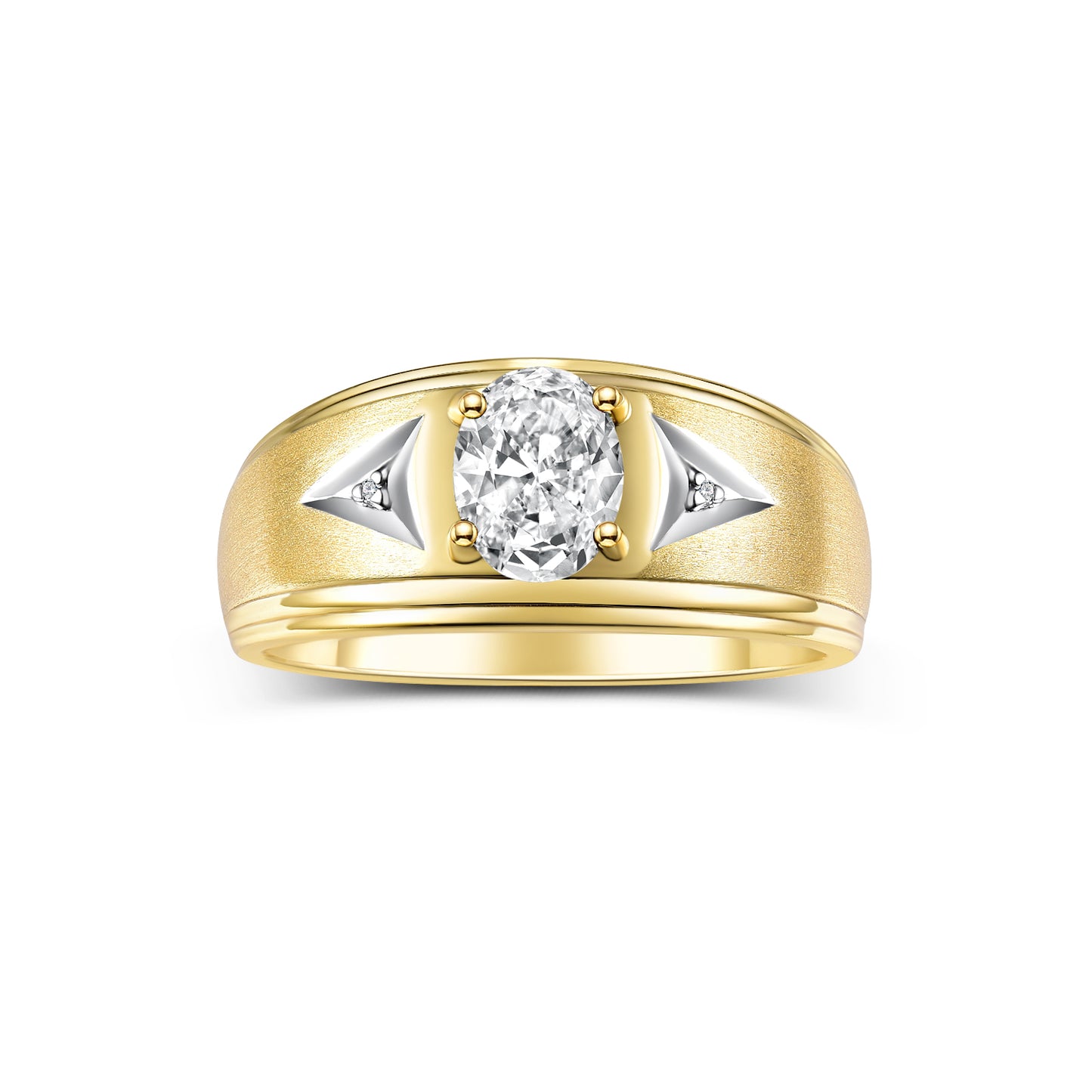 RYLOS Men's Rings 14K Yellow Gold Classic 8X6MM Oval Gemstone & Sparkling Diamond Designer Ring - Color Stone Birthstone Rings, Sizes 8-13. Elevate Your Style with Timeless Sophistication!