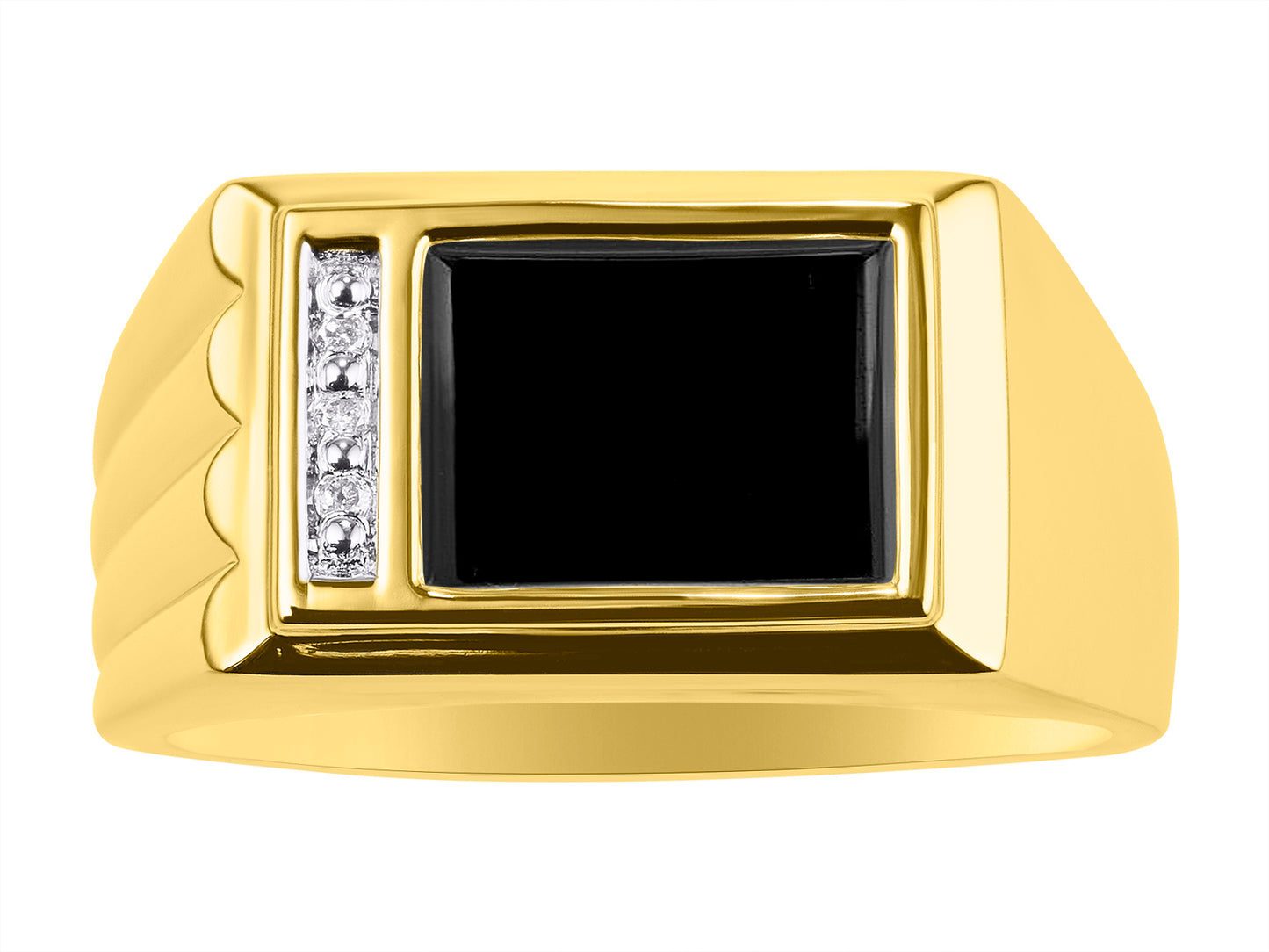 RYLOS Gorgeous Alexandrite, Aquamarine or Onyx in Solid 14K Yellow Gold Sizes 8-13