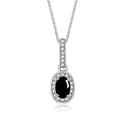 Rylos Matching Jewelry Sterling Silver Halo Designer Set: Ring, Earring & Pendant Necklace. Gemstone & Diamonds, 6X4MM Birthstone. Sizes 5-10.