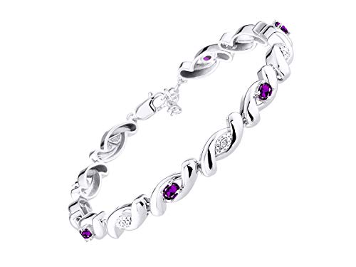 Rylos Bracelets for Women 925 Silver infinity Twist Tennis Bracelet Gemstone & Diamonds Adjustable to Fit 7"-8" Wrist, 6 Gorgeous 4X3MM Jewelry for Women Friendship Bracelets