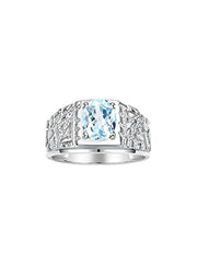 Rylos Men's Rings Designer Nugget Ring: Oval 9X7MM Gemstone & Sparkling Diamonds - Color Stone Birthstone Rings for Men, Sterling Silver Rings in Sizes 8-13. Mens Jewelry