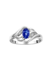 Rylos Ring featuring Classic Style, 6X4MM Birthstone Gemstone, & Diamonds - Elegant Jewelry for Women in Sterling Silver, Sizes 5-10