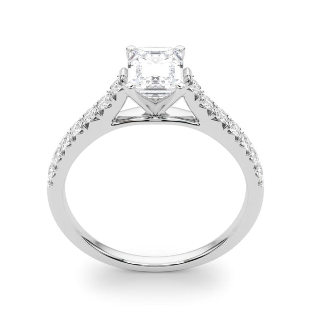 Rylos 14K White/Rose/Yellow Gold Prong Set Prong Set Engagement Ring | Emerald Cut | Certified Lab Grown Diamond Ring | VS-SI Quality | Available in Size 5-10