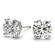 RYLOS 0.5 to 6 Carats Classic Round Diamond Martini Stud Earrings | Genuine 14K White/Rose/Yellow Gold, Sturdy 4-Prong Mounting, Lab-Grown Diamonds Earrings