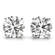 RYLOS 0.5 to 6 Carats Classic Round Diamond Martini Stud Earrings | Genuine 14K White/Rose/Yellow Gold, Sturdy 4-Prong Mounting, Lab-Grown Diamonds Earrings