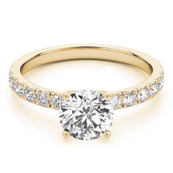 Rylos 14K White/Rose/Yellow Gold Engagement Rings | Round Cut | Certified Lab Grown Diamond Ring | VS-SI Quality | Available in Size 5-10