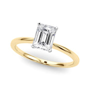 Rylos 14K White/Rose/Yellow Gold Solitaire Set Solitaire Set Engagement Ring | Emerald Cut | Certified Lab Grown Diamond Ring | VS-SI Quality | Available in Size 5-10