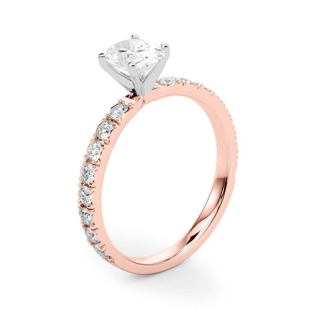 Rylos 14K White/Rose/Yellow Gold Engagement Rings | Oval Cut | Certified Lab Grown Diamond Ring | VS-SI Quality | Available in Size 5-10