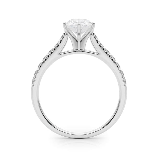 Rylos 14K White/Rose/Yellow Gold Prong Set Prong Set Engagement Ring | Pear Cut | Certified Lab Grown Diamond Ring | VS-SI Quality | Available in Size 5-10