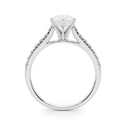 Rylos 14K White/Rose/Yellow Gold Prong Set Prong Set Engagement Ring | Pear Cut | Certified Lab Grown Diamond Ring | VS-SI Quality | Available in Size 5-10