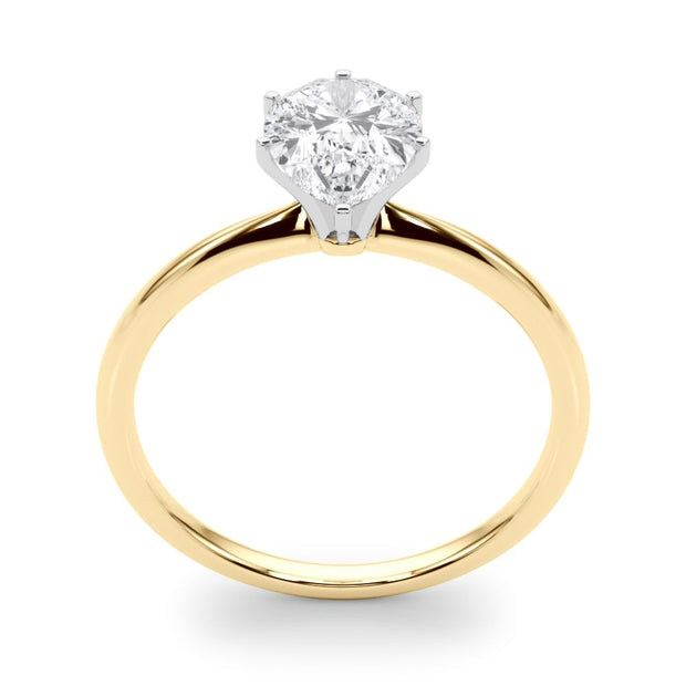 Rylos 14K White/Rose/Yellow Gold Solitaire Set Solitaire Set Engagement Ring | Pear Cut | Certified Lab Grown Diamond Ring | VS-SI Quality | Available in Size 5-10