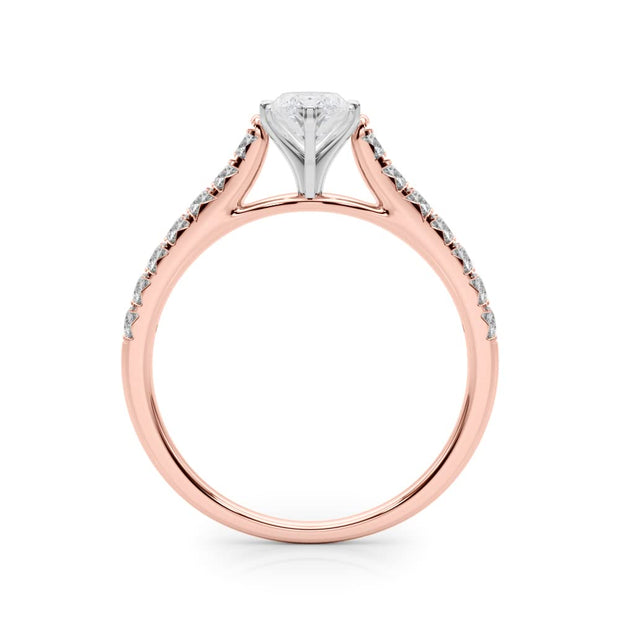 Rylos 14K White/Rose/Yellow Gold Prong Set Prong Set Engagement Ring | Marquise Cut | Certified Lab Grown Diamond Ring | VS-SI Quality | Available in Size 5-10