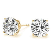 RYLOS 0.5 to 6 Carats Classic Round Diamond Martini Stud Earrings | Genuine 14K White/Rose/Yellow Gold, Sturdy 4-Prong Mounting, Lab-Grown Diamonds Earrings