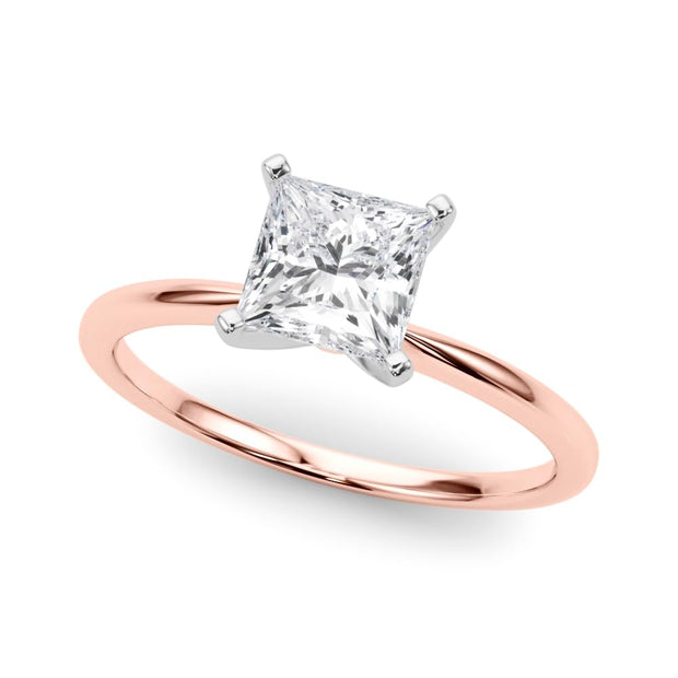 Rylos 14K White/Rose/Yellow Gold Solitaire Set Solitaire Set Engagement Ring | Princess Cut | Certified Lab Grown Diamond Ring | VS-SI Quality | Available in Size 5-10