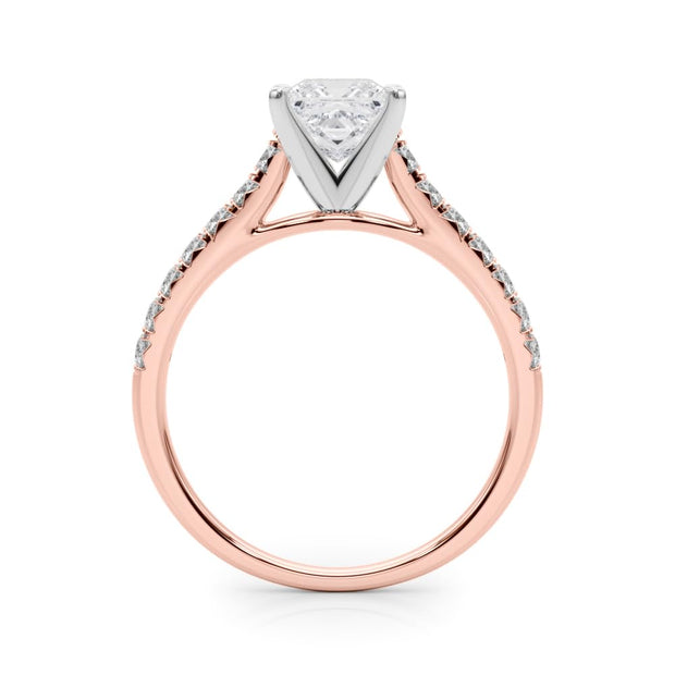 Rylos 14K White/Rose/Yellow Gold Prong Set Prong Set Engagement Ring | Princess Cut | Certified Lab Grown Diamond Ring | VS-SI Quality | Available in Size 5-10