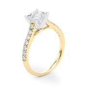 Rylos 14K White/Rose/Yellow Gold Prong Set Prong Set Engagement Ring | Princess Cut | Certified Lab Grown Diamond Ring | VS-SI Quality | Available in Size 5-10