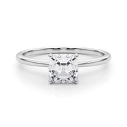 Rylos 14K White/Rose/Yellow Gold Solitaire Set Solitaire Set Engagement Ring | Asscher Cut | Certified Lab Grown Diamond Ring | VS-SI Quality | Available in Size 5-10