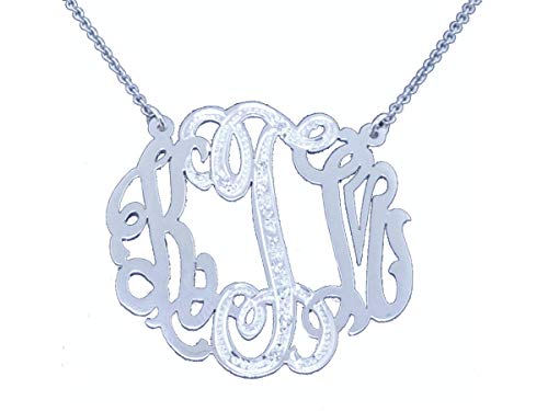 RYLOS Necklaces For Women Gold Necklaces for Women & Men 14K White Gold or Yellow Gold Personalized 35MM Nameplate Necklace Special Order, Made to Order With 18 inch chain. Necklace