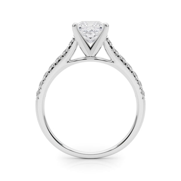 Rylos 14K White/Rose/Yellow Gold Prong Set Prong Set Engagement Ring | Princess Cut | Certified Lab Grown Diamond Ring | VS-SI Quality | Available in Size 5-10