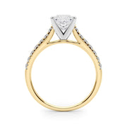 Rylos 14K White/Rose/Yellow Gold Prong Set Prong Set Engagement Ring | Princess Cut | Certified Lab Grown Diamond Ring | VS-SI Quality | Available in Size 5-10