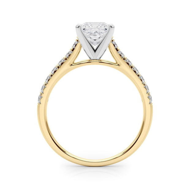 Rylos 14K White/Rose/Yellow Gold Prong Set Prong Set Engagement Ring | Princess Cut | Certified Lab Grown Diamond Ring | VS-SI Quality | Available in Size 5-10