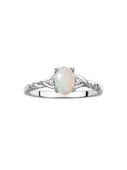 RYLOS Sterling Silver Classic Birthstone Ring - 7X5MM Oval Gemstone & Diamonds - Women's Jewelry, Sizes 5-10