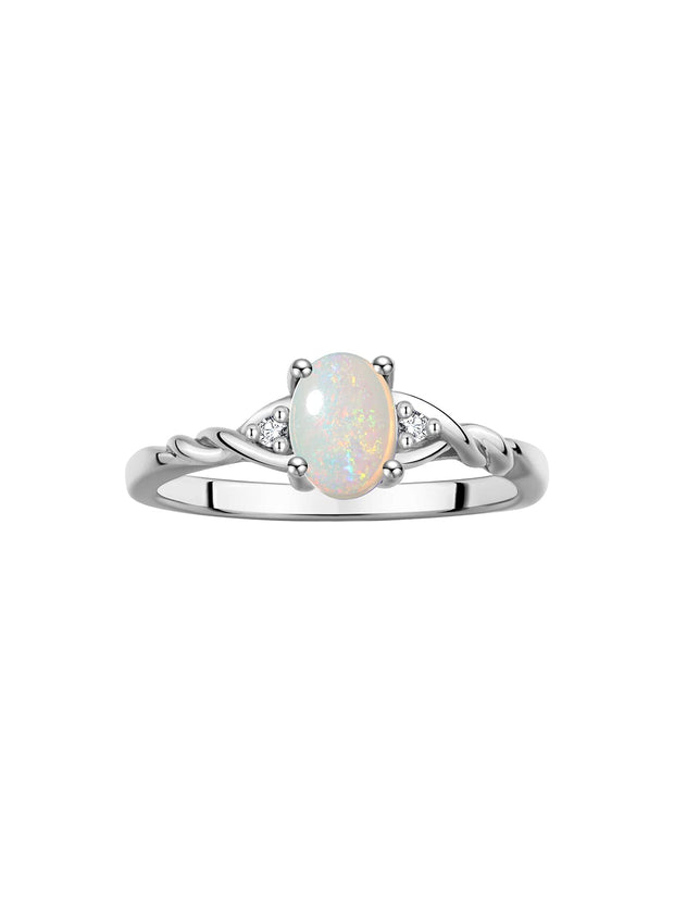 RYLOS Sterling Silver Classic Birthstone Ring - 7X5MM Oval Gemstone & Diamonds - Women's Jewelry, Sizes 5-10