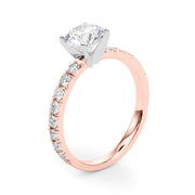 Rylos 14K White/Rose/Yellow Gold Engagement Rings | Round Cut | Certified Lab Grown Diamond Ring | VS-SI Quality | Available in Size 5-10