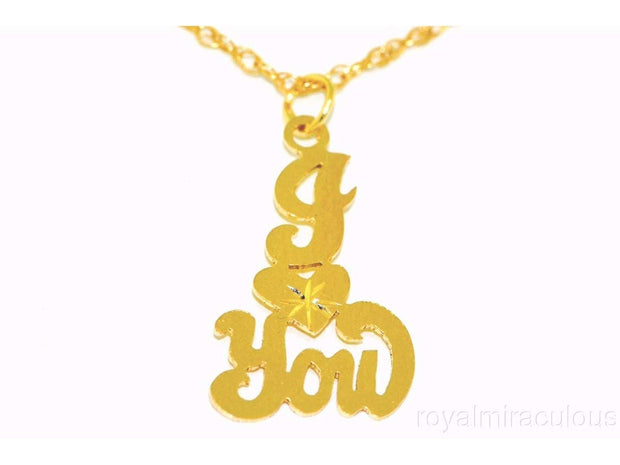 Rylos Necklaces For Women Gold Necklaces for Women & Men 14K Yellow Gold or White GoldSpecial Order, Made to Order I LOVE YOU Heart Pendant Hand Carved Necklace