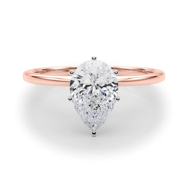 Rylos 14K White/Rose/Yellow Gold Solitaire Set Solitaire Set Engagement Ring | Pear Cut | Certified Lab Grown Diamond Ring | VS-SI Quality | Available in Size 5-10