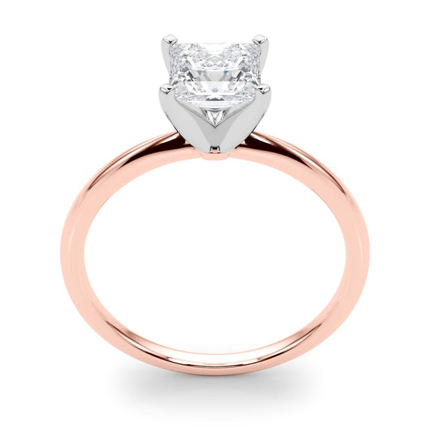 Rylos 14K White/Rose/Yellow Gold Solitaire Set Solitaire Set Engagement Ring | Princess Cut | Certified Lab Grown Diamond Ring | VS-SI Quality | Available in Size 5-10