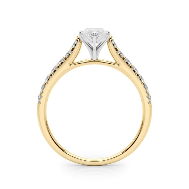 Rylos 14K White/Rose/Yellow Gold Prong Set Prong Set Engagement Ring | Marquise Cut | Certified Lab Grown Diamond Ring | VS-SI Quality | Available in Size 5-10