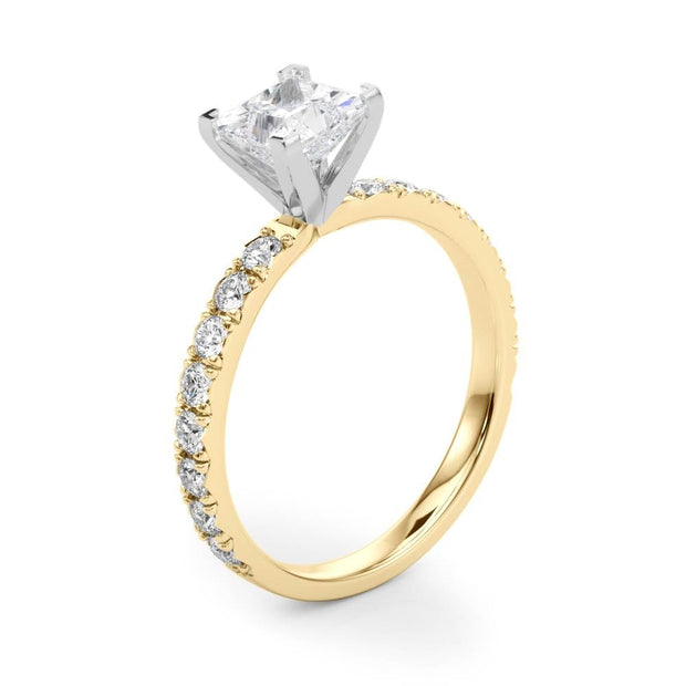 Rylos 14K White/Rose/Yellow Gold Engagement Rings | Princess Cut | Certified Lab Grown Diamond Ring | VS-SI Quality | Available in Size 5-10