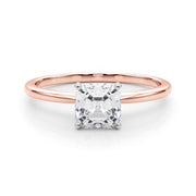 Rylos 14K White/Rose/Yellow Gold Solitaire Set Solitaire Set Engagement Ring | Asscher Cut | Certified Lab Grown Diamond Ring | VS-SI Quality | Available in Size 5-10