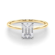 Rylos 14K White/Rose/Yellow Gold Solitaire Set Solitaire Set Engagement Ring | Emerald Cut | Certified Lab Grown Diamond Ring | VS-SI Quality | Available in Size 5-10