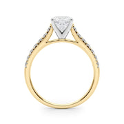 Rylos 14K White/Rose/Yellow Gold Prong Set Prong Set Engagement Ring | Cushion Cut | Certified Lab Grown Diamond Ring | VS-SI Quality | Available in Size 5-10