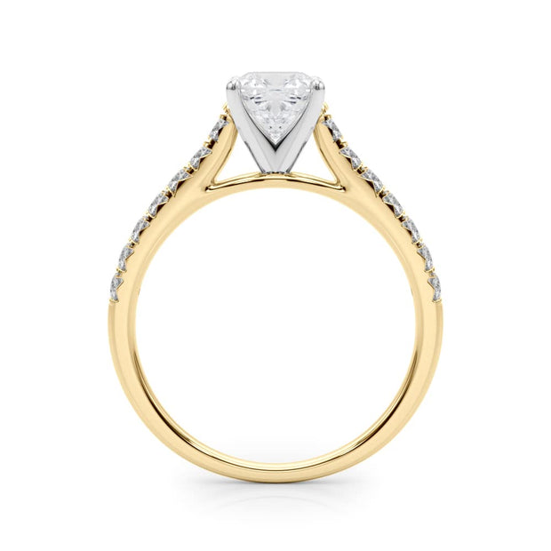 Rylos 14K White/Rose/Yellow Gold Prong Set Prong Set Engagement Ring | Cushion Cut | Certified Lab Grown Diamond Ring | VS-SI Quality | Available in Size 5-10