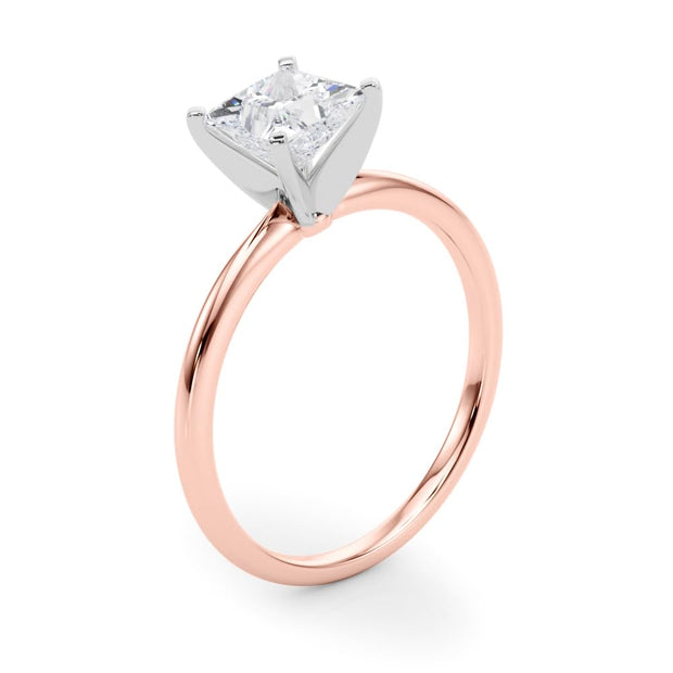 Rylos 14K White/Rose/Yellow Gold Solitaire Set Solitaire Set Engagement Ring | Princess Cut | Certified Lab Grown Diamond Ring | VS-SI Quality | Available in Size 5-10