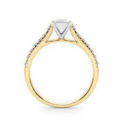 Rylos 14K White/Rose/Yellow Gold Prong Set Prong Set Engagement Ring | Emerald Cut | Certified Lab Grown Diamond Ring | VS-SI Quality | Available in Size 5-10