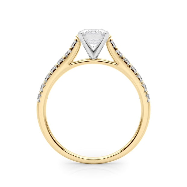 Rylos 14K White/Rose/Yellow Gold Prong Set Prong Set Engagement Ring | Emerald Cut | Certified Lab Grown Diamond Ring | VS-SI Quality | Available in Size 5-10