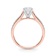 Rylos 14K White/Rose/Yellow Gold Engagement Ring Prong Set | Round Cut | Certified Lab Grown Diamond Ring | VS-SI Quality | Available in Size 5-10