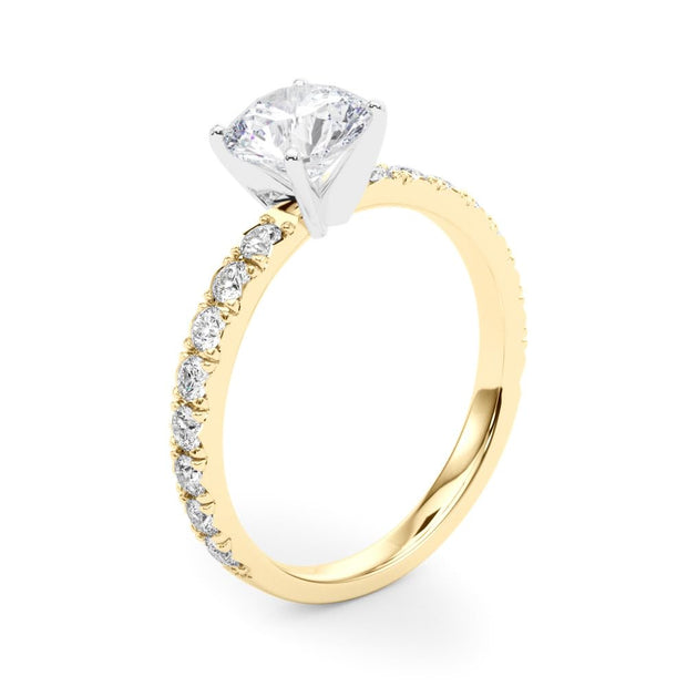 Rylos 14K White/Rose/Yellow Gold Engagement Rings | Round Cut | Certified Lab Grown Diamond Ring | VS-SI Quality | Available in Size 5-10