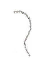 Rylos Diamond Tennis Bracelet Classic 14K White Gold Flower Leaf Design Round Diamonds - 7 1/4"*