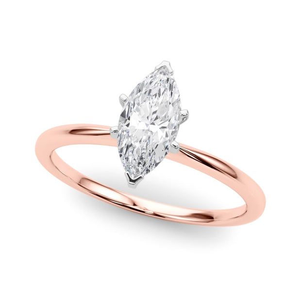 Rylos 14K White/Rose/Yellow Gold Solitaire Set Solitaire Set Engagement Ring | Marquise Cut | Certified Lab Grown Diamond Ring | VS-SI Quality | Available in Size 5-10