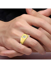 Rylos Gambling Rings Designer Ring: Lucky Ace of Spades Poker Ring with Diamond - Yellow Gold Plated Sterling Silver Ring, Sizes 6-13. Perfect Pinky Ring Choice!